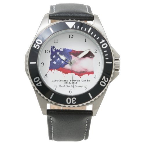   Flag Veteran Military USA Red White Blue Watch