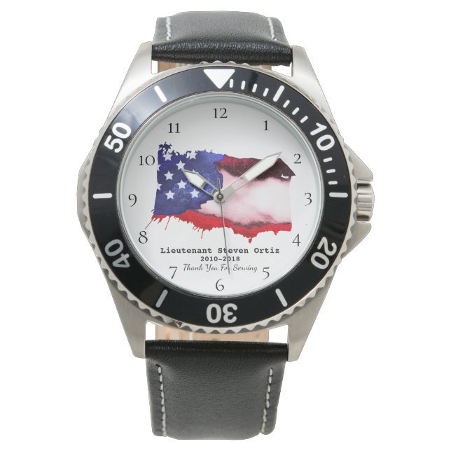 *~*  Flag Veteran Military USA Red White Blue Watch (Front)