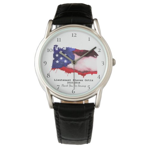   Flag Veteran USA Military Red White Blue Watch