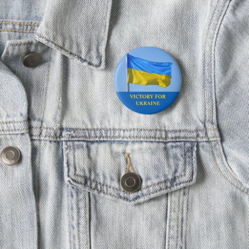 Flag Victory for Ukraine Stay Strong Button