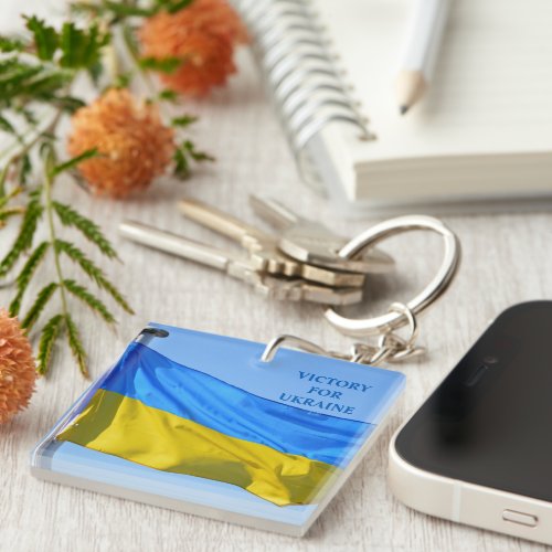 Flag Victory for Ukraine Stay Strong Keychain