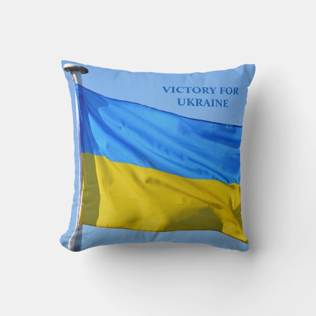 Flag Victory for Ukraine Stay Strong Throw Pillow (Front)
