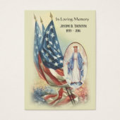Flag Virgin Mary Funeral Memorial Holy Card (Front)