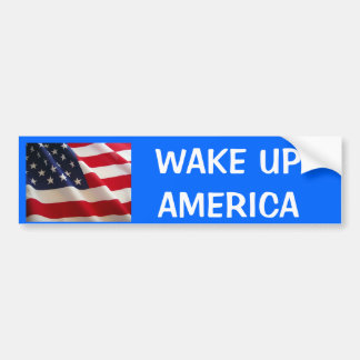 flag, WAKE UPAMERICA Bumper Sticker