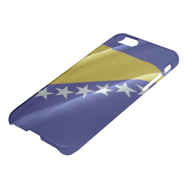 Flag waving of Bosnia and Herzegovina - Uncommon iPhone Case (Bottom)
