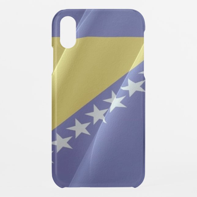 Flag waving of Bosnia and Herzegovina - Uncommon iPhone Case (Back)
