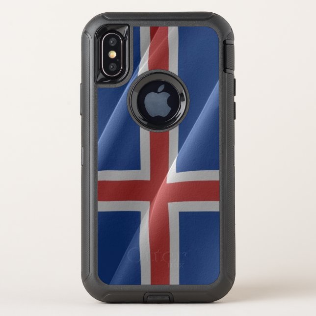 Flag waving of Iceland - Otterbox iPhone Case (Back)
