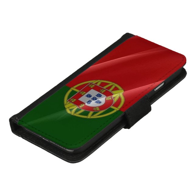 Flag waving of Portugal - iPhone Wallet Case (Bottom)