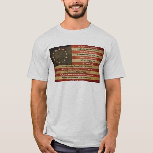 Flag Weathered by Violations of the Constitution T_Shirt