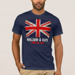 Flag Wedding - dk T-Shirt<br><div class="desc">Royal Wedding Memorabilia William and Kate Catherine Middleton. Westminster Abbey London England April 29,  2011. Prince Charles Diana King Queen.</div>