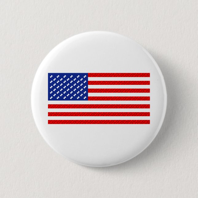 Flag with Dog Bones Pinback Button (Front)