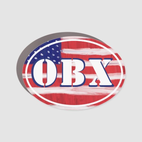 Flag With OBX Text Car Magnet