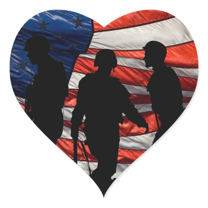 Flag with Soldier Silhouette Stickers