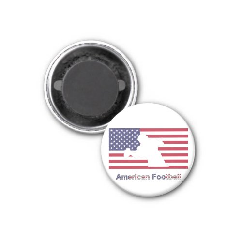 Flag with the silhouette of american football play magnet