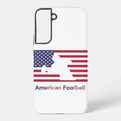 Flag with the silhouette of american football play samsung galaxy s22 case