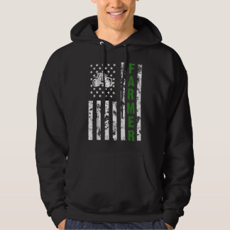 Flag with Tractor - Patriotic Farmer & Farming Gif Hoodie