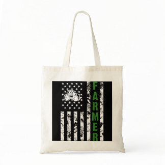 Flag with Tractor - Patriotic Farmer & Farming Gif Tote Bag