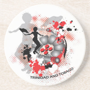 Flag Woman and Steelpan Sandstone Coaster