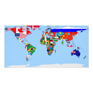 flagged blue world photocard card
