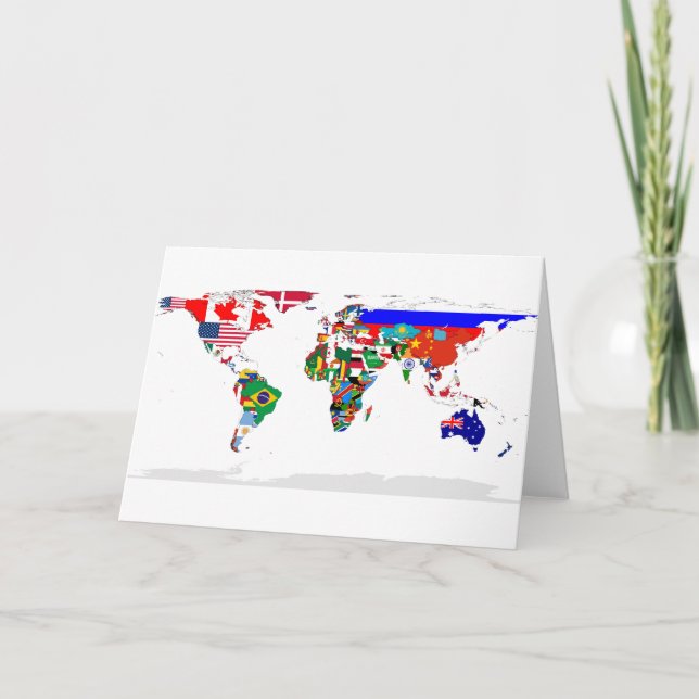 Flagged world greeting card (Front)