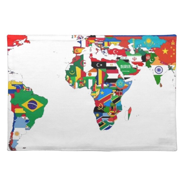Flagged World - Map of Flags of the World Placemat (Front)