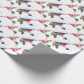 Flagged World - Map of Flags of the World Wrapping Paper (Corner)