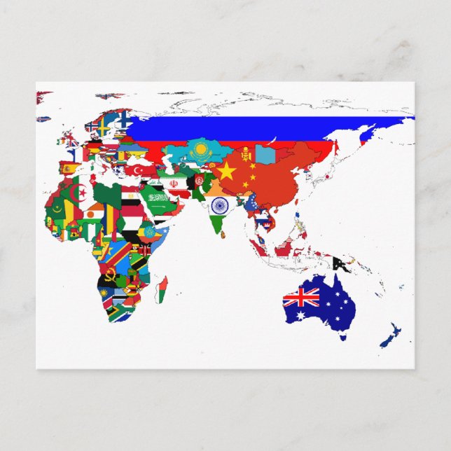 Flagged world postcard (Front)