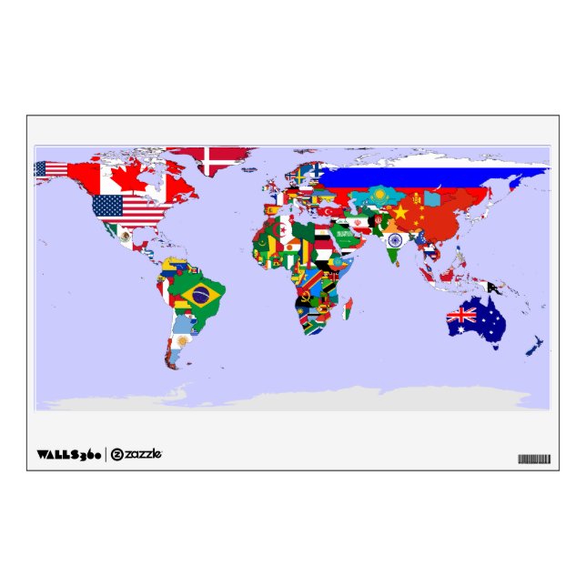 flagged world wall decal (Front)