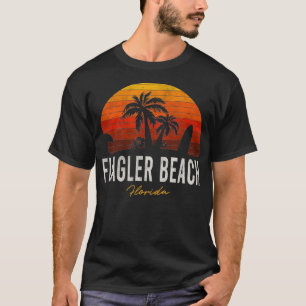 Flagler Beach Florida FL Palms Vacation Surf Sunse T-Shirt