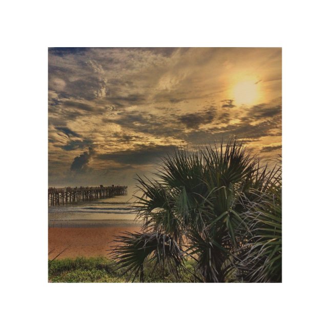 Flagler Beach on Birch Wood Wall Decor (Front)