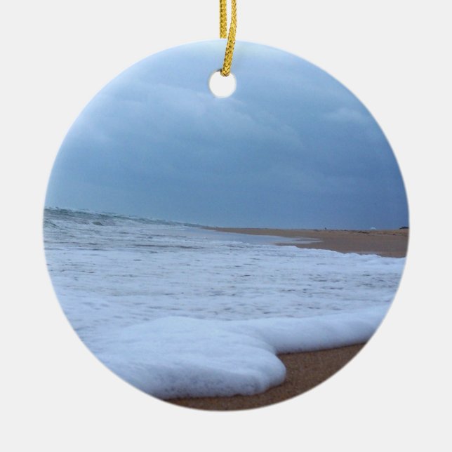 Flagler Beach Shoreline Ceramic Ornament (Front)