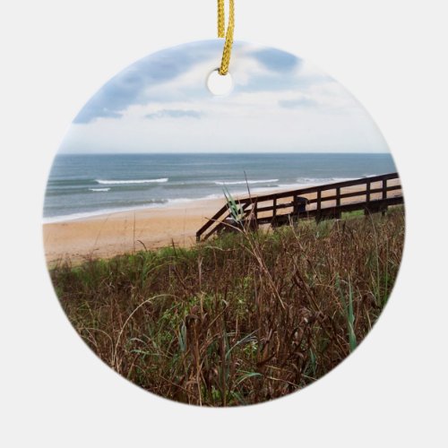 Flagler Beach Walkway Ceramic Ornament