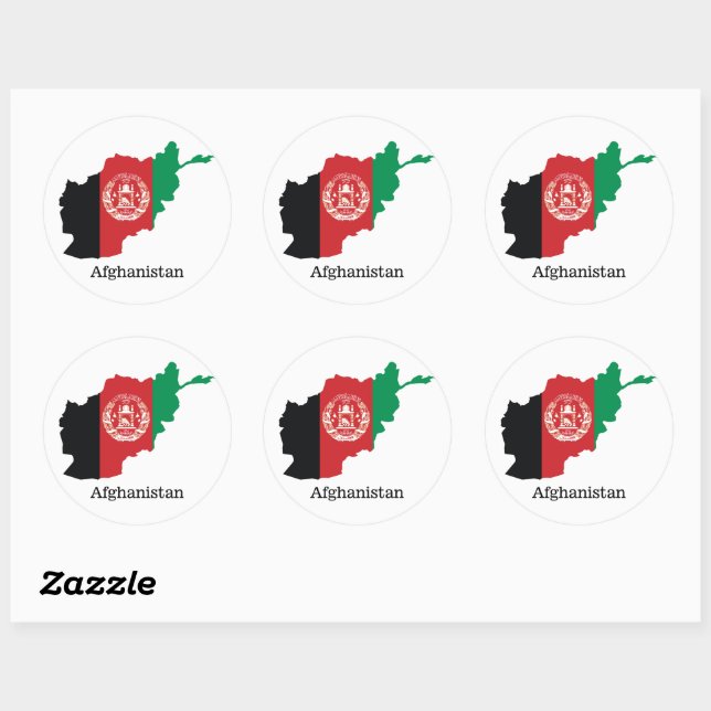 Flags and countries Afghanistan Classic Round Sticker (Sheet)