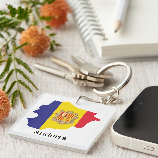 Flags and countries Andorra Keychain (Front Right)