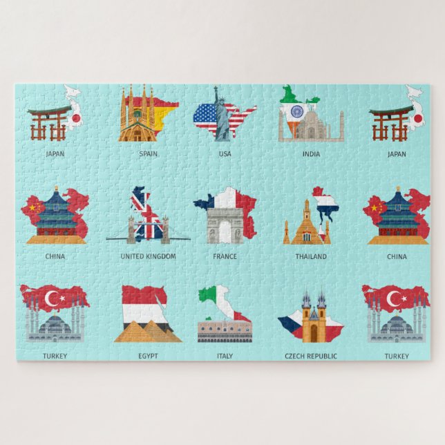Flags and countries jigsaw puzzle (Horizontal)