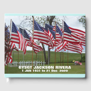 Flags and Crosses Military Memorial Guest Book