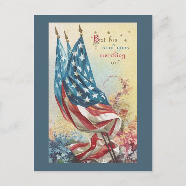 Flags and Flowers For the Fallen Postcard (Front)