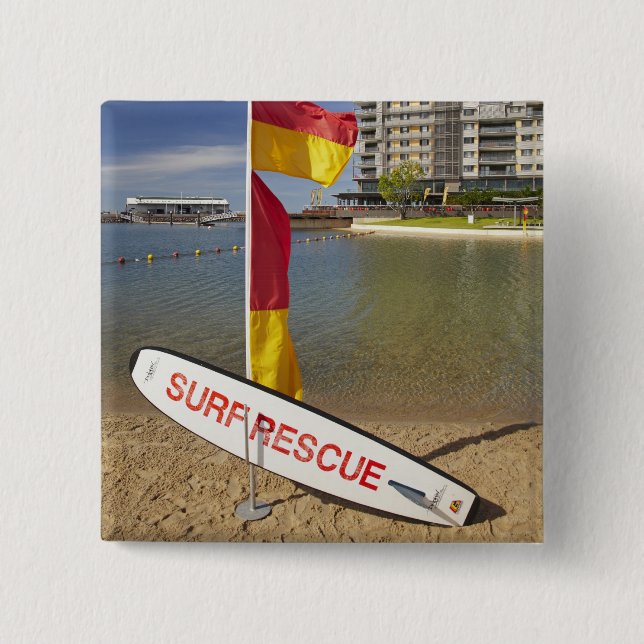 Flags and surf rescue board button (Front)