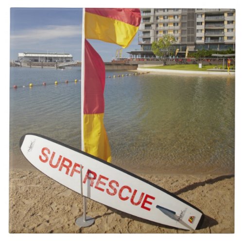 Flags and surf rescue board tile