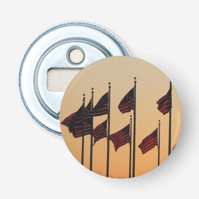 Flags at Sunset American Patriotic USA Bottle Opener (Front)