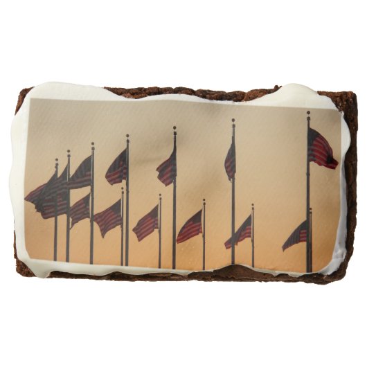 Flags at Sunset American Patriotic USA Brownie (Front)