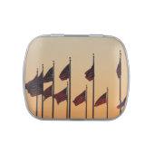 Flags at Sunset American Patriotic USA Candy Tin (Top)