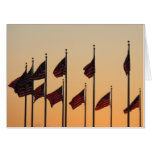 Flags at Sunset American Patriotic USA Card