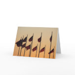 Flags at Sunset American Patriotic USA Card