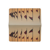 Flags at Sunset American Patriotic USA Checkbook Cover (Open)