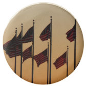 Flags at Sunset American Patriotic USA Chocolate Covered Oreo (Front)