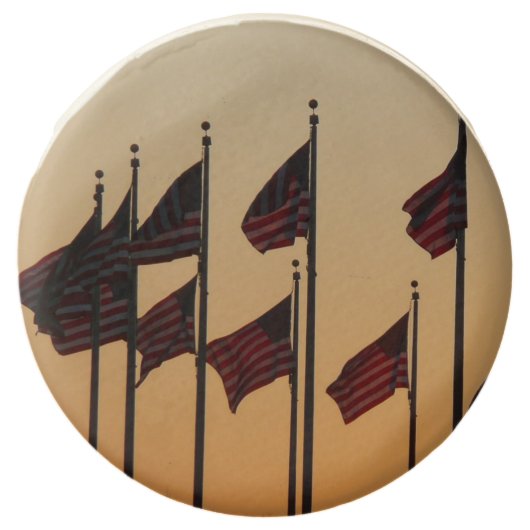 Flags at Sunset American Patriotic USA Chocolate Covered Oreo (Front)