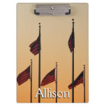 Flags at Sunset American Patriotic USA Clipboard