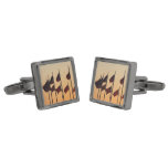 Flags at Sunset American Patriotic USA Cufflinks
