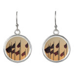 Flags at Sunset American Patriotic USA Earrings